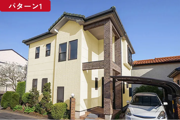 カラーシミュレーション後の住宅外観写真。パターン1。
