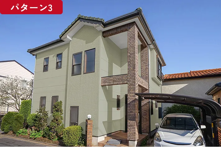 カラーシミュレーション後の住宅外観写真。パターン3。