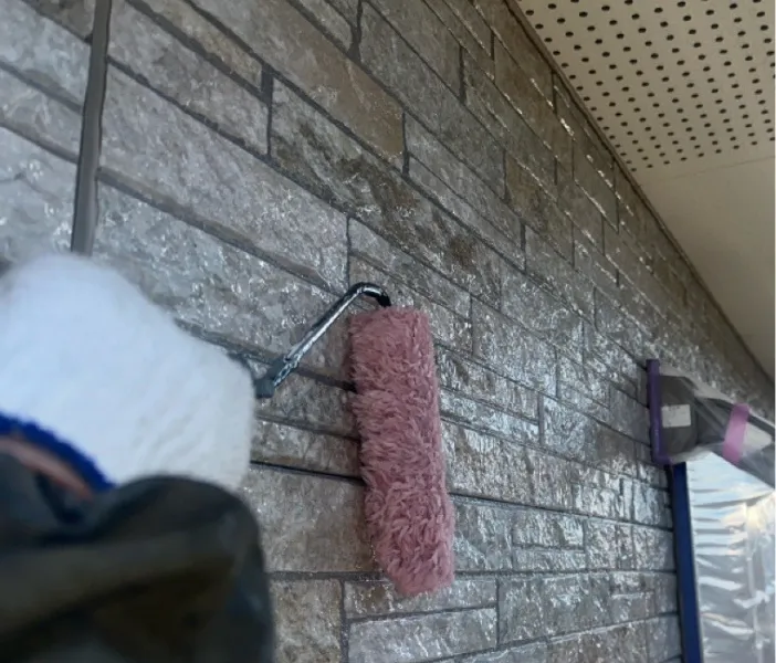 外壁塗装2回目の様子（坂戸市）