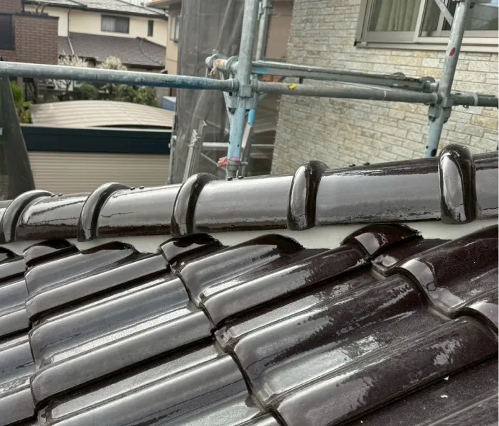 漆喰補修工事後の様子（坂戸市）